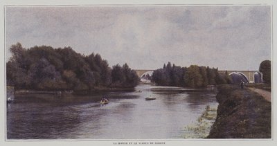 Der Fluss Marne und das Viadukt von Nogent, Frankreich von French Photographer