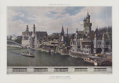 Das rechte Ufer der Seine während der Weltausstellung 1900, Paris von French Photographer