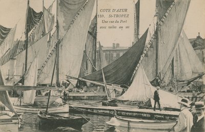 Blick auf den Hafen mit Segelbooten, St. Tropez, Côte d