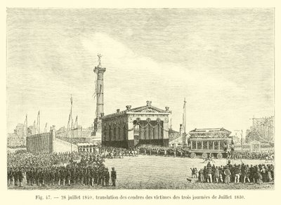 28. Juli 1840, Überführung der Asche der Opfer der drei Julitage 1830 von French School