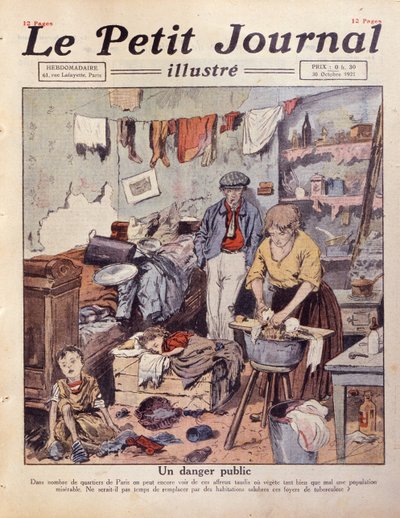 Ein Slum in Paris, Illustration aus Le Petit Journal, 30. Oktober 1921 von French School