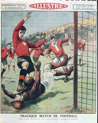 Ein tragisches Fußballspiel, aus Le Petit Journal, 27. März 1927 von French School
