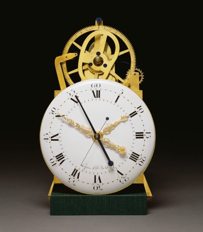 Nahaufnahme des Zifferblatts und des Uhrwerks eines Louis XVI Ormolu- und patinierten Bronze-Mahagoni-Standregulators mit Jahreskalender und Zeitgleichung, ca. 1790 von French School