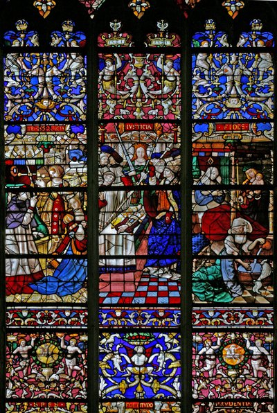 Ein Detail aus Fenster w30, das Panegyrik an St. Romain Fenster von French School