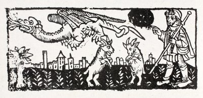 Ein Drache, brennende Ziegen, die in die Luft springen, Le Chemin von St. James von French School