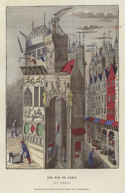 Eine Straße in Paris, 15. Jahrhundert von French School