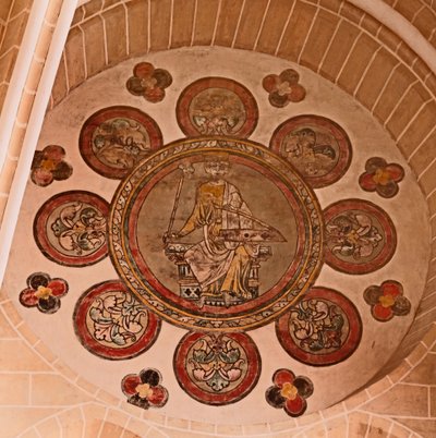 Ansicht einer bemalten Rosette in der westlichsten Bucht, Südseite von French School
