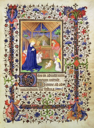 Geburt Christi, aus den Chevalier-Stunden, ca. 1420 von French School