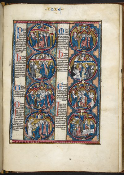 Add MS Harley 1527, f.105r, Miniaturen aus der Bible moralisée von French School