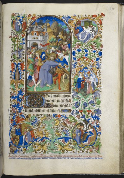 Stunden der Passion [Sext], Christus trägt das Kreuz, aus dem Stundenbuch (The Bedford Hours) ca. 1410-30 von French School