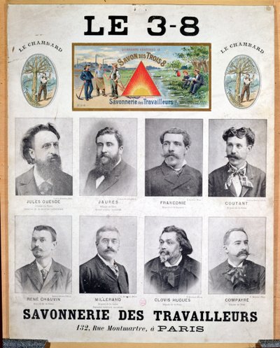 Werbung für 3x8 Markenseife, Ende des 19. Jahrhunderts von French School