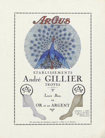 Werbung für Etablissements Andre Gillier, veröffentlicht 1924 von French School