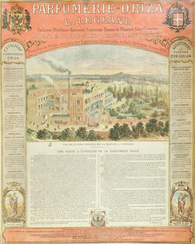Werbung für die Parfumerie Oriza L. Legrand, ca. 1884 von French School
