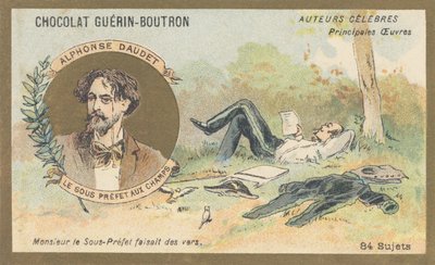 Alphonse Daudet (1840-1897), französischer Schriftsteller und Dramatiker, Autor von „Le sous-préfet aux champs“, Prosaballade (1866) von French School