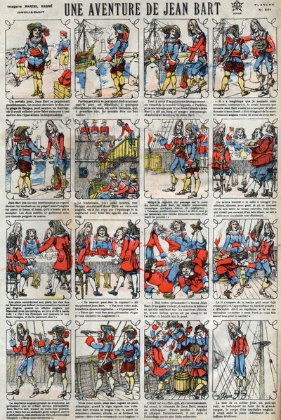 Ein Abenteuer von Jean Bart (1650-1702), französischer Freibeuter. Epinal-Bildgebung aus dem späten 19. Jahrhundert. von French School