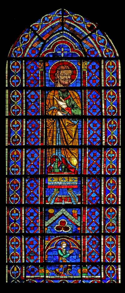 Eine unbekannte Figur mit dem Stifter - ein Mauclerc darunter von French School