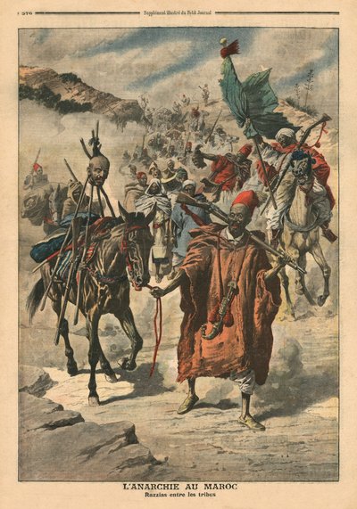Anarchie in Marokko, Plünderungen zwischen Stämmen, Illustration aus 