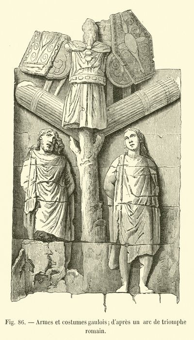Waffen und Kostüme der Gallier; nach einem römischen Triumphbogen von French School