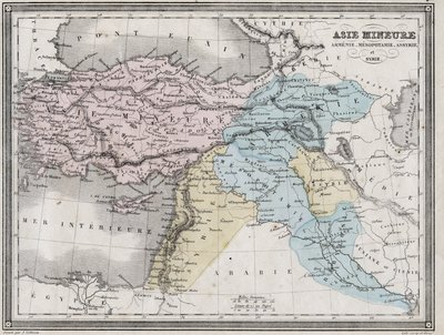 Kleinasien, Armenien, Mesopotamien, Assyrien und Syrien in der Antike - Tafel aus „Universal Atlas of Ancient and Modern Geography for the Use of Residential Schools“ von Vuillemin - ca. 1845 von French School