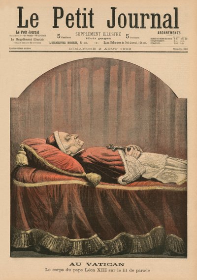 Im Vatikan, Papst Leo XIII. aufgebahrt, Titelillustration aus 