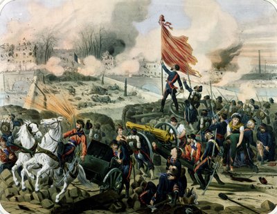 Angriff auf Pont de Neuilly und Courbevoie, 2. April 1871 von French School