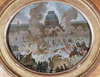 Angriff auf die Tuilerien, Paris, 10. August 1792 von French School