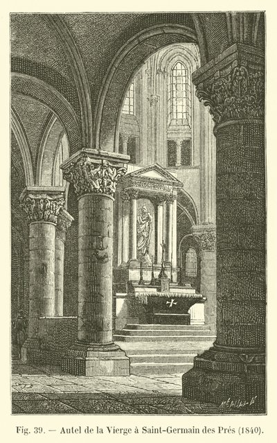 Altar der Jungfrau in Saint-Germain des Prés, 1840 von French School