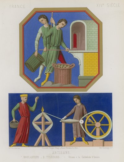 Bäcker und Weber aus den Fenstern der Kathedrale von Amiens von French School
