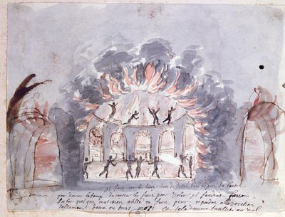 Ballettszene, die die Furien darstellt, spätes 17. Jahrhundert von French School