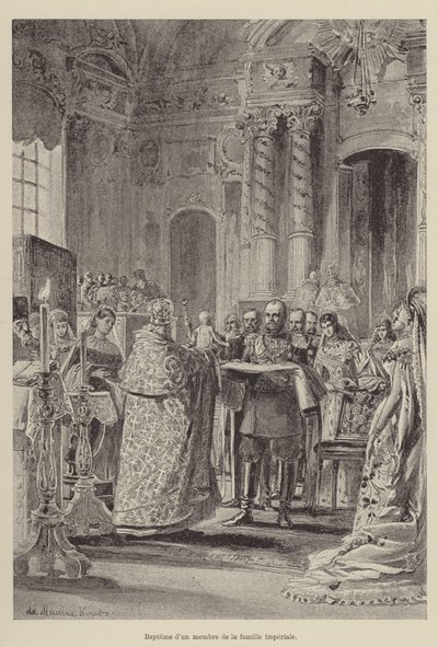 Taufe eines Mitglieds der kaiserlichen Familie (Gravur) von French School
