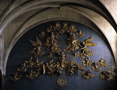 Barockarchitektur: Dekor (17. Jahrhundert). Wand am Ende des Kirchenschiffs der Kirche Unserer Lieben Frau der Engel. L