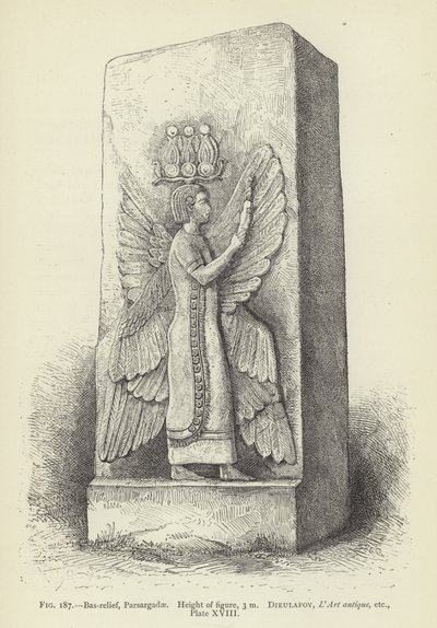 Basrelief, Parsargadae, Höhe der Figur, 3 m von French School