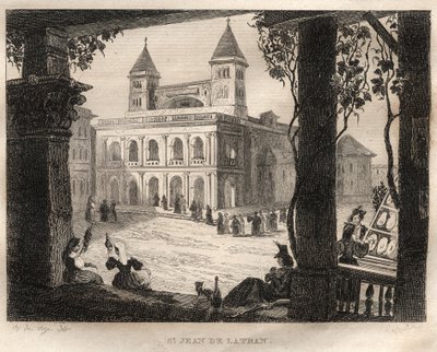 Basilika San Giovanni in Laterano, Rom - Gravur aus „Italien Picturesque - Historische und beschreibende Malerei von Italien“ von M. de Norvins, Ch. Nodier 1834-1836 von French School