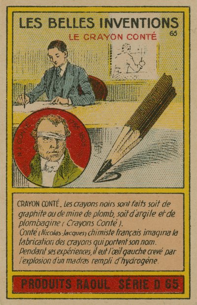Schöne Erfindungen Karte, Conte-Kreide von French School