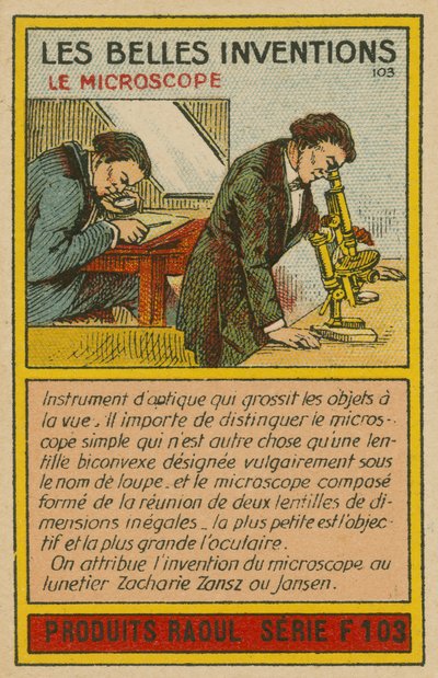 Karte der schönen Erfindungen, Mikroskop von French School