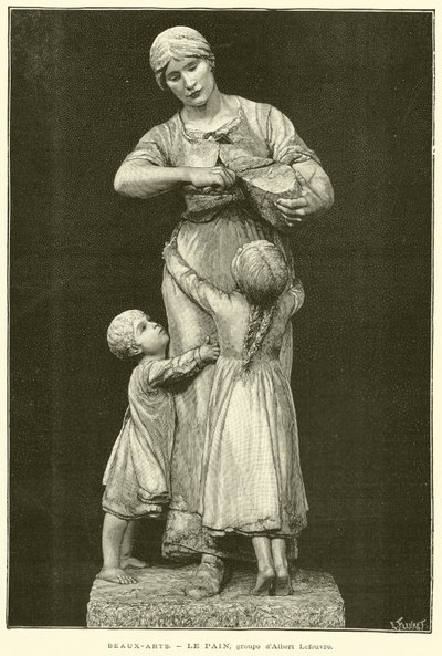 Schöne Künste, Das Brot, Gruppe von Albert Lefeuvre (Gravur) von French School