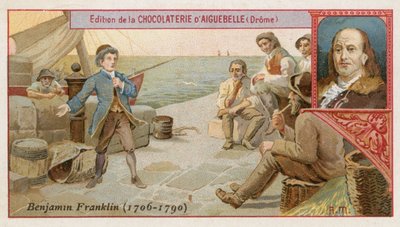 Benjamin Franklin, amerikanischer Wissenschaftler, Erfinder und Politiker von French School