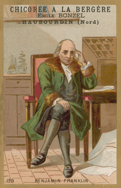 Benjamin Franklin, amerikanischer Wissenschaftler, Erfinder und Politiker von French School
