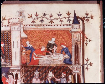 Geburt von Julius Caesar, früheste bekannte Darstellung eines Kaiserschnitts von French School