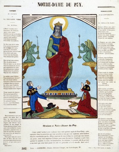 Schwarze Madonna: Oraison in Notre-Dame du Puy - Bild von Epinal, n.d. von French School