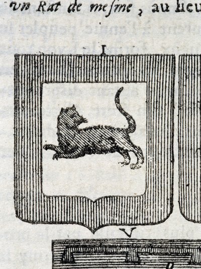 Wappen des italienischen Infanterieregiments in „Die wahre und vollkommene Wissenschaft der Waffen oder das Wappenindex“ von Pierre Palliot von French School