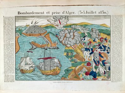 Bombardierung und Belagerung von Algier, 3. Juli 1830, ca. 1830-35 von French School