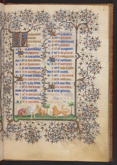 Stundenbuch, Add MS 32454 f.5r, Frankreich von French School