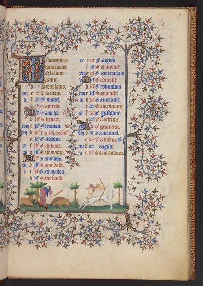 Stundenbuch, Add MS 32454 f.7r, Frankreich von French School