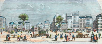 Boulevard des Filles du Calvaire und Boulevard du Temple - Rue Pont aux Choux - Rue des Filles-du-Calvaire - Rue Saintonge - Gravur in „Tableau-de-Paris“ von Edmond Texier 1852 von French School