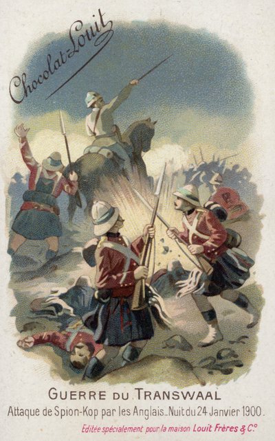 Britische Truppen greifen Spion Kop in der Nacht des 24. Januar 1900 an von French School