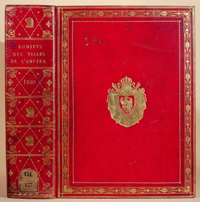 Haushaltspläne der Städte im Französischen Reich, gebunden mit dem Wappen von Napoleon Bonaparte (1769-1821) 1810 von French School