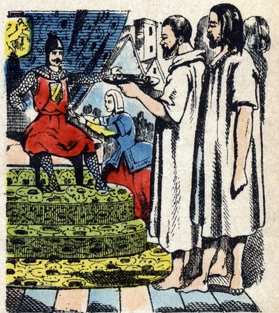 Bürger von Calais vor Edward III. im Jahr 1346, Epinal Bild 19. Jahrhundert (Gravur) von French School