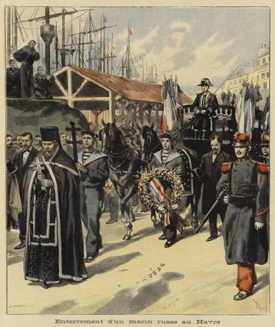 Beerdigung eines russischen Matrosen in Le Havre, Frankreich, 1897 von French School