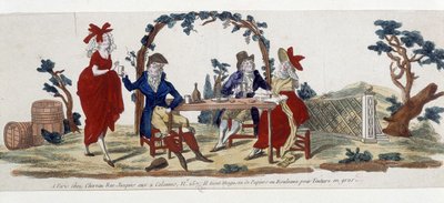 Café in Paris: bei Chereau, Rue Jacques - Stich von French School